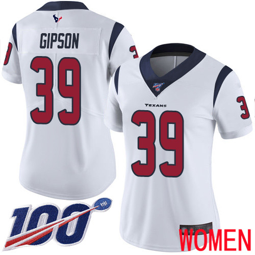 Houston Texans Limited White Women Tashaun Gipson Road Jersey NFL Football #39 100th Season Vapor Untouchable->houston texans->NFL Jersey